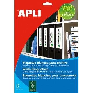 Self-adhesive Labels for APLI Binders, 61x190mm, 100pcs, white