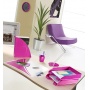 Szufladka na biurko CEPPro Gloss, polistyren, różowa, Szufladki na biurko, Drobne akcesoria biurowe