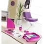 Przybornik na biurko CEPPro Gloss, polistyren, różowy, Przyborniki na biurko, Drobne akcesoria biurowe