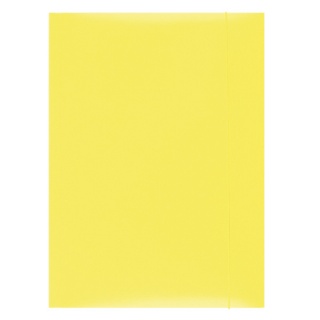 Elasticated File OFFICE PRODUCTS, cardboard, A4, 300gsm, 3 flaps, yellow