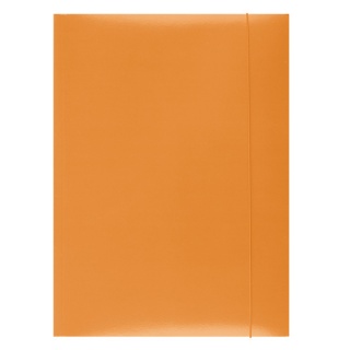 Elasticated File OFFICE PRODUCTS, cardboard, A4, 300gsm, 3 flaps, orange