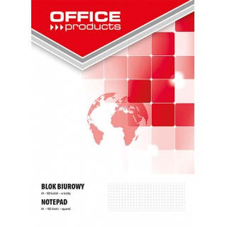 Blok biurowy OFFICE PRODUCTS, A4, w kratkę, 100 kart., 60-80gsm, Bloki, Zeszyty i bloki