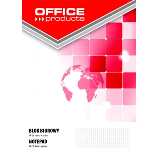 Blok biurowy OFFICE PRODUCTS, A4, w kratkę, 50 kart., 70gsm, Bloki, Zeszyty i bloki