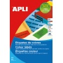 Etykiety kolorowe APLI, 70x37mm, zaokrąglone, czerwone, 20 ark., Etykiety samoprzylepne, Papier i etykiety