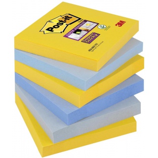 Bloczek samoprzylepny POST-IT® Super Sticky (654-6SS-NY), 76x76mm, 6x90 kart., new york, Bloczki samoprzylepne, Papier i etykiety