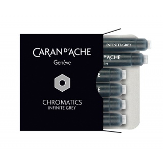 Naboje CARAN D'ACHE Chromatics Infinite Gray, 6szt., szare, Pióra, Artykuły do pisania i korygowania