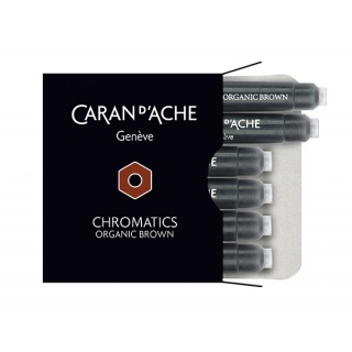 Naboje CARAN D'ACHE Chromatics Organic Brown, 6szt., brązowe, Pióra, Artykuły do pisania i korygowania