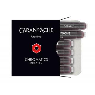 Naboje CARAN D'ACHE Chromatics Infra Red, 6szt., czerwone, Pióra, Artykuły do pisania i korygowania