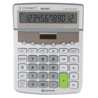 Kalkulator biurowy Q-CONNECT Premium, 12-cyfrowy, 154x205mm, szary