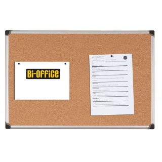 Cork Notice Board BI-OFFICE, 120x90cm, aluminium frame