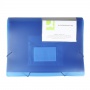 Expanding File Folder with elastic band closure Q-CONNECT, PP, A4, 6 compartments, transparent blue