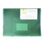 Expanding File Folder with elastic band closure Q-CONNECT, PP, A4, 6 compartments, transparent green