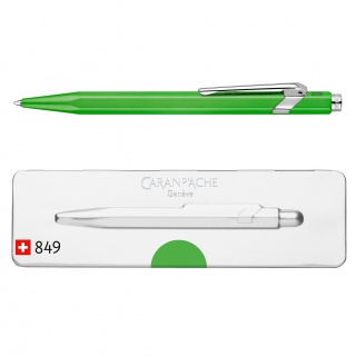 Długopis CARAN D'ACHE 849 Pop Line Fluo, M, w pudełku, zielony, Długopisy, Artykuły do pisania i korygowania