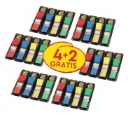Zestaw promocyjny zakładek POST-IT® (683-4), PP, 11,9x43,2mm, 4x(4x35kart.) +2x(4x35kart.)GRATIS, mix kolorów