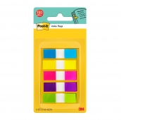Zakładki indeksujące POST-IT® (683-5CB), PP, 11,9x43,2mm, 5x20 kart., mix kolorów