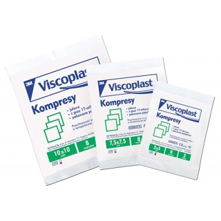 Sterile Gauze Compress Pads VISCOPLAST, cotton, 17-thread, 8-ply 5x5cm, 3pcs, Plasters, First Aid Kits, Cleaning & Janitorial Supplies and Dispensers
