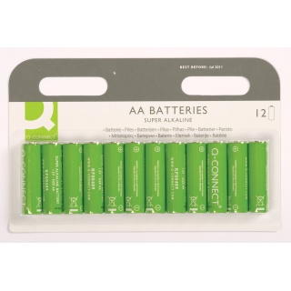 Super Alkaline Batteries Q-CONNECT AA, LR06, 1, 5V, 12pcs