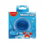 Kubeczek na wodę do malowania KEYROAD, ze spodkiem, pudełko, niebieski