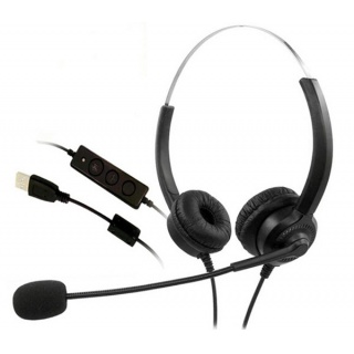 Zestaw słuchawkowy MEDIARANGE, z mikrofonem i panelem sterowania, czarny, Słuchawki i zestawy słuchawkowe, Akcesoria komputerowe, Słuchawki