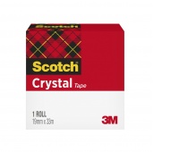 Office tape, SCOTCH® Crystal Clear (600), transparent/clear, 19mm, 33m, in a box