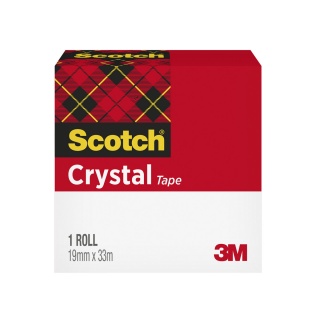 Office tape, SCOTCH® Crystal Clear (600),   transparent/clear, 19mm, 33m, in a box