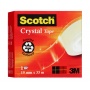 Office tape, SCOTCH® Crystal Clear (600), transparent/clear, 19mm, 33m, in a box