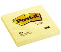 Bloczek samop. POST-IT® (654), 76x76mm, 1x100 kart., żółty