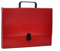 Teczka-pudełko OFFICE PRODUCTS, PP, A4/5cm, z rączką i zamkiem, bordowa