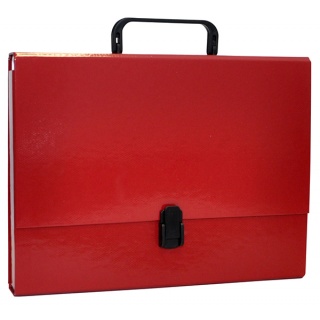 File Box OFFICE PRODUCTS, PP, A4/5cm, with handle and clip lock, claret