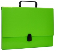 Teczka-pudełko OFFICE PRODUCTS, PP, A4/5cm, z rączką i zamkiem, jasnozielona