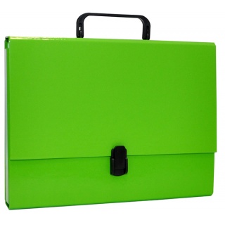 File Box OFFICE PRODUCTS, PP, A4/5cm, with handle and clip lock, light green