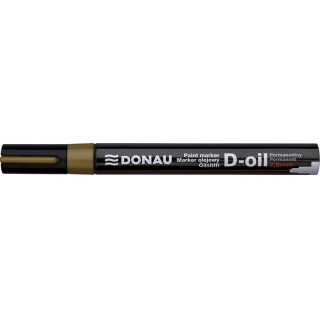 Marker olejowy DONAU D-Oil, okrągły, 2,8mm, złoty, Markery, Artykuły do pisania i korygowania