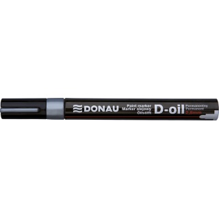 Marker olejowy DONAU D-Oil, okrągły, 2,8mm, srebrny, Markery, Artykuły do pisania i korygowania