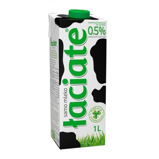 Mleko ŁACIATE, 0,5%, 1 l, Mleka i śmietanki, Artykuły spożywcze