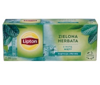 Herbata LIPTON zielona, miętowa, 25 torebek