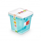 Container set ORPLAST, Arctic line box, square, 2x4l, transparent blue