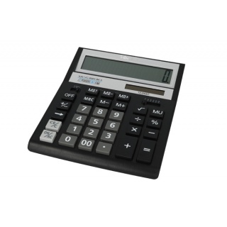 Kalkulator biurowy VECTOR KAV VC-888XBK II, 12-cyfrowy, 158x203mm, czarny, Kalkulatory, Urządzenia i maszyny biurowe