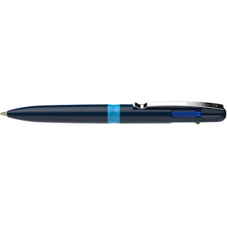 Długopis automatyczny SCHNEIDER TAKE 4, M, 4 kolory wkładu, ciemnoniebieski, Długopisy, Artykuły do pisania i korygowania