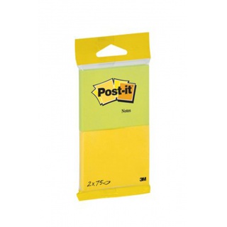 Karteczki samoprzylepne Post-it® (6720-YG), 76x63mm, 2x75 kart., żółte i zielone, Bloczki samoprzylepne, Papier i etykiety