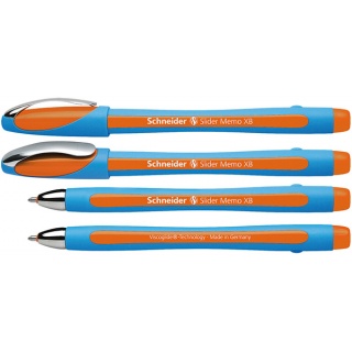 Długopis SCHNEIDER Slider Memo, XB, pomarańczowy, Długopisy, Artykuły do pisania i korygowania