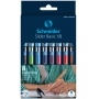 Zestaw długopis&oacute;w SCHNEIDER Slider Basic, XB, Colours, 8 szt., miks kolor&oacute;w, Długopisy, Artykuły do pisania i korygowania