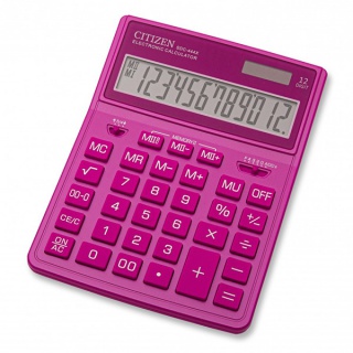 Kalkulator biurowy CITIZEN SDC-444XRPKE, 12-cyfrowy, 199x153mm, różowy, Kalkulatory, Urządzenia i maszyny biurowe