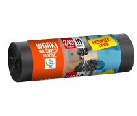 Garbage bags PIERWSZA CENA, strong, 240l, 10 pcs, black