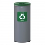 Trash can ALDA EKO, 45l, for segregation: glass, color coated steel, green lid, gray