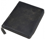 Etui na tablet ALASSIO, skórzane, 21,5 x 25,5 x 3,5cm, czarno-szare
