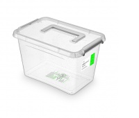 Antibacterial container ORPLAST Nanobox, with hand, 6,5l, transparent