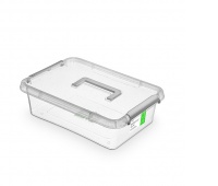 Antibacterial container ORPLAST Nanobox, with hand, 8,5l, transparent