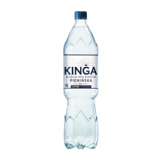 Woda mineralna KINGA PIENIŃSKA, gazowana, 1,5l, Woda, Artykuły spożywcze