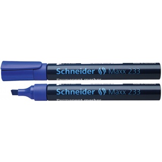 Marker permanentny SCHNEIDER Maxx 233, ścięty, 1-5mm, niebieski, Markery, Artykuły do pisania i korygowania