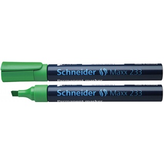 Marker permanentny SCHNEIDER Maxx 233, ścięty, 1-5mm, zielony, Markery, Artykuły do pisania i korygowania